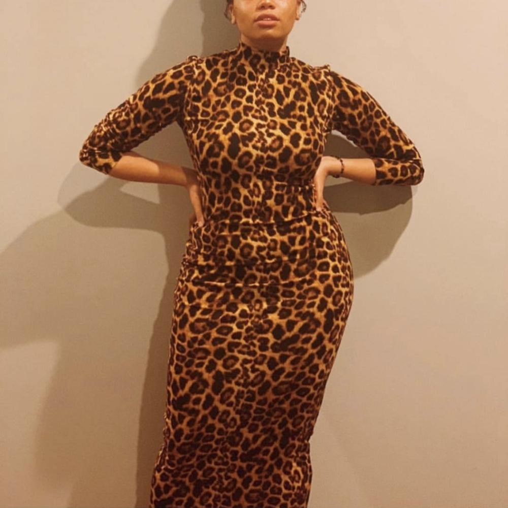 Leopard Midi dress from Babes and Felines Now BABES